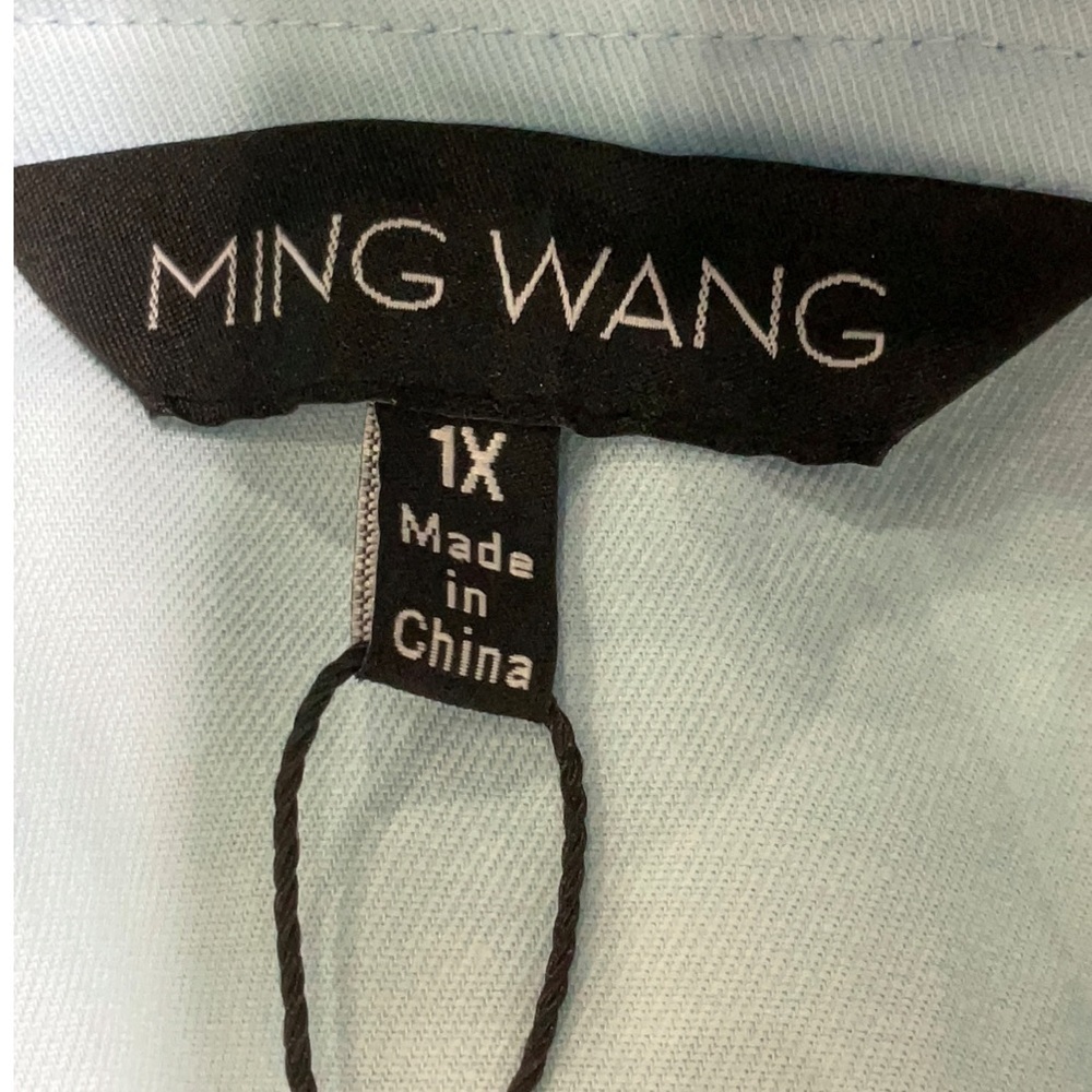 Ming Wang Blue Braided Trim Structured Blazer 1X Plus Size Workwear Jacket NWT - Picture 6 of 8